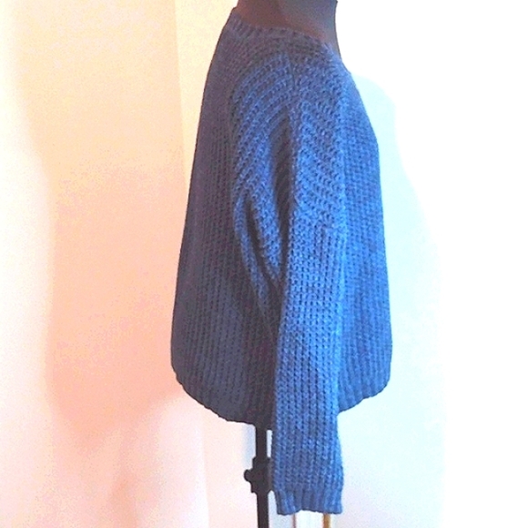 Margaret O'Leary Women's Blue Ribbed Knit 100% Cotton Pullover Sweater Med EUC - Picture 3 of 6